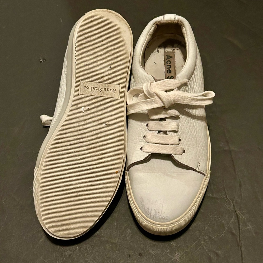 Acne Studio white leather Sneakers size 6M - Picture 5 of 11